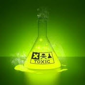 Toxic substance in a flask,