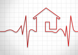 Heart beat rate to a shape of a house.