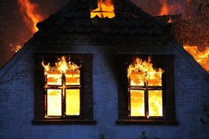 House damages caused by the fire.